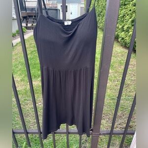 black fluid dress